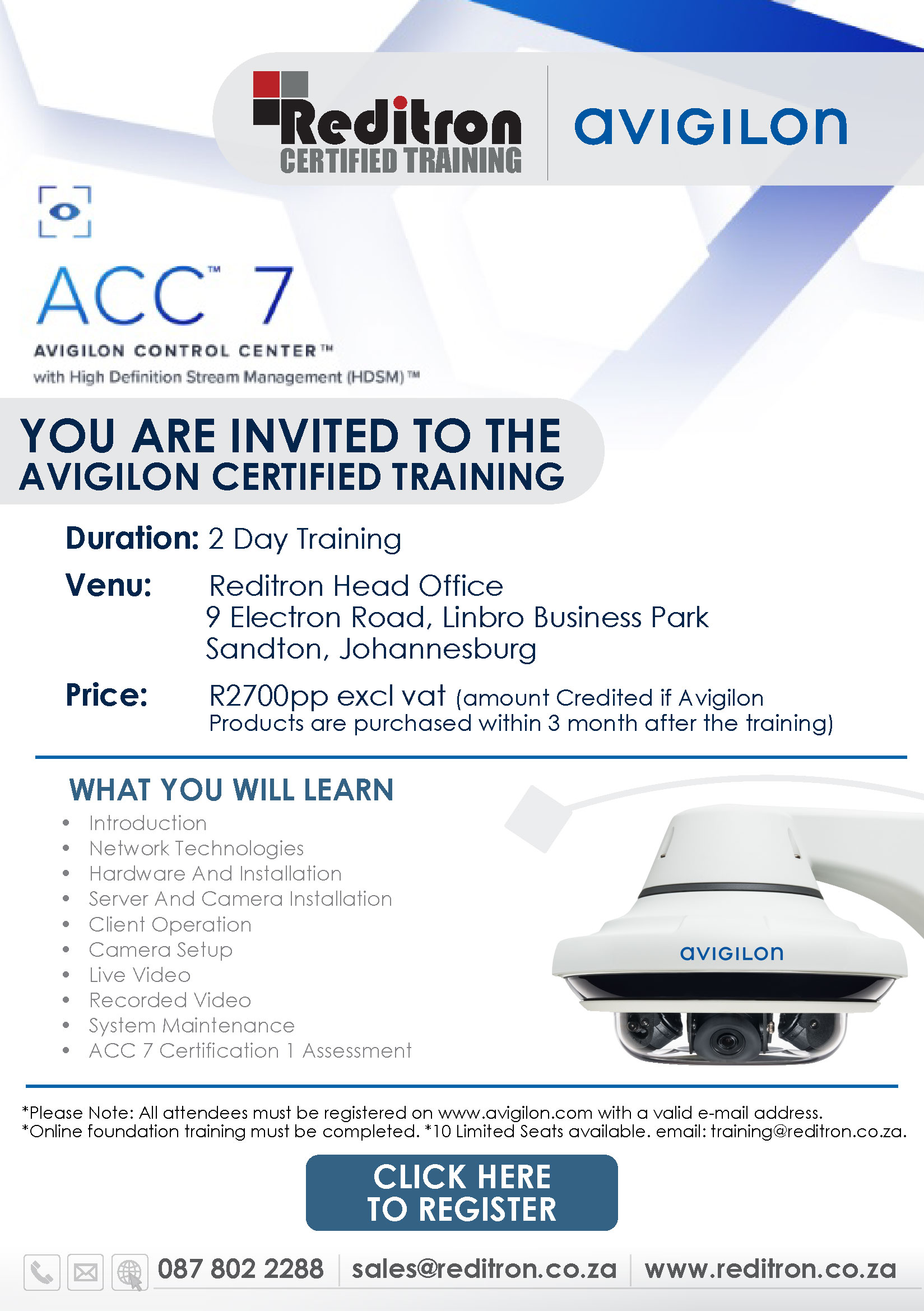 AVIGILON 7 training JHB
