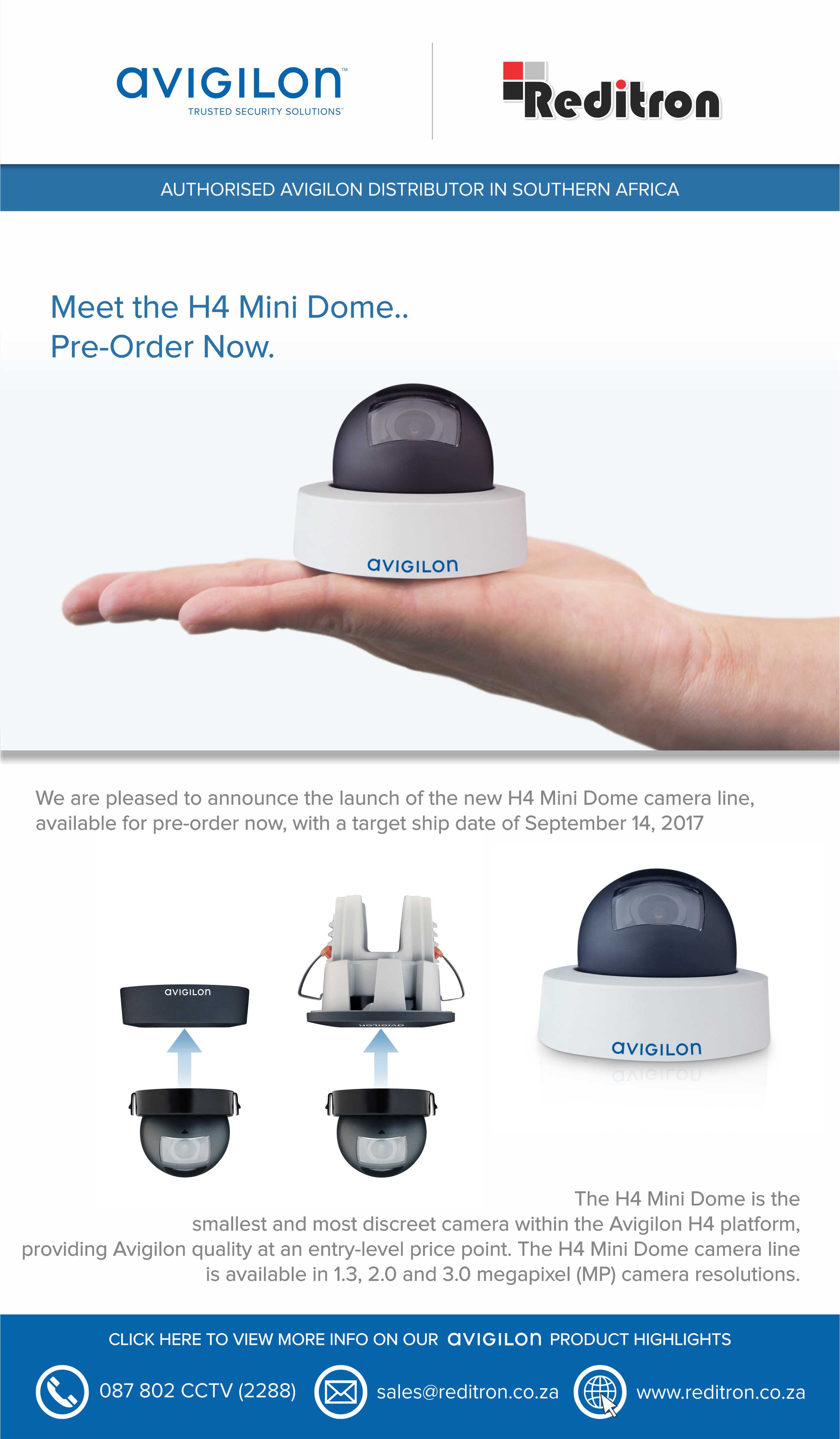 2017 Aug Avigilon New H4 Dome Emailer