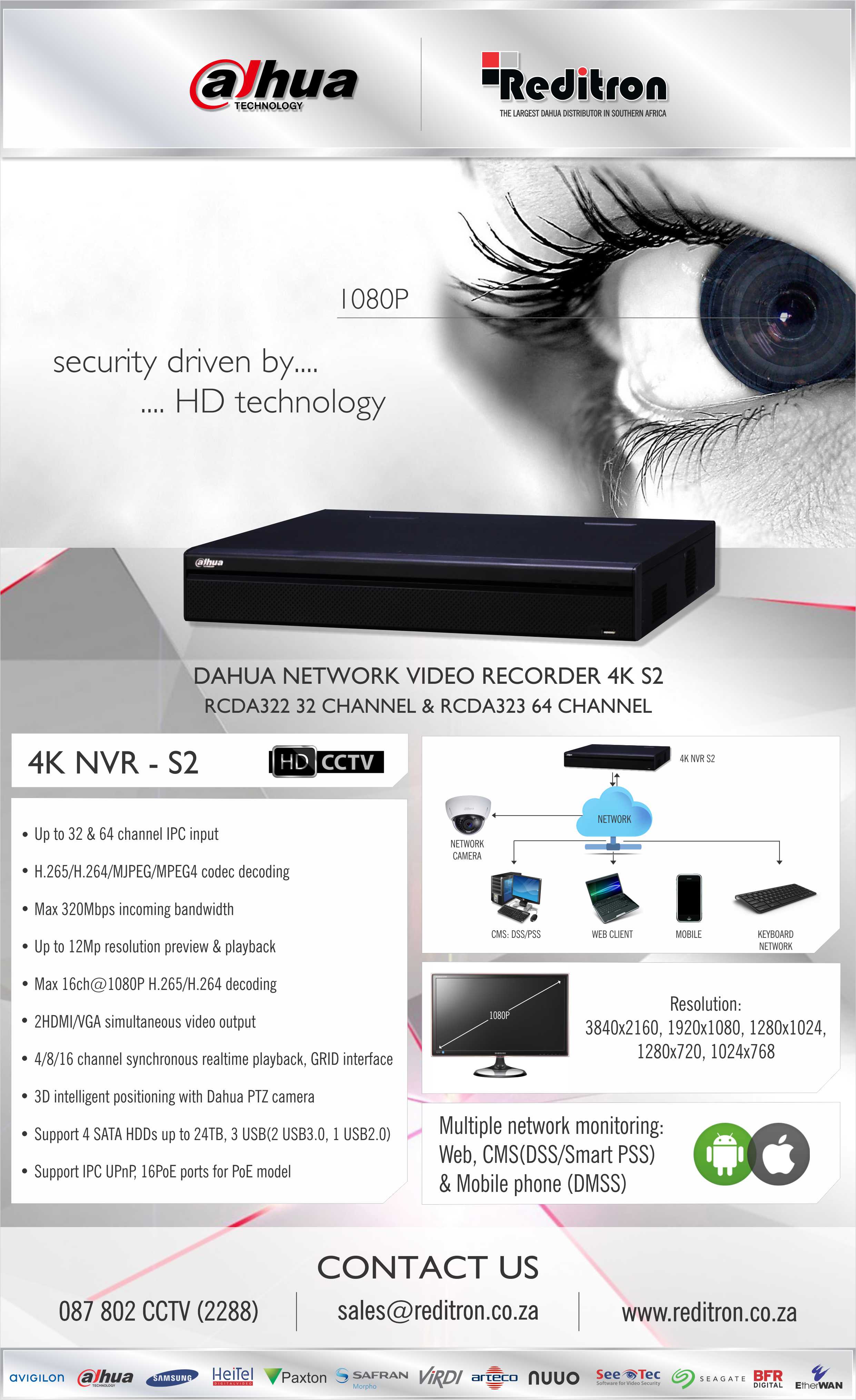 2016 Aug Dahua 4K S2 NVR Reditron Emailer