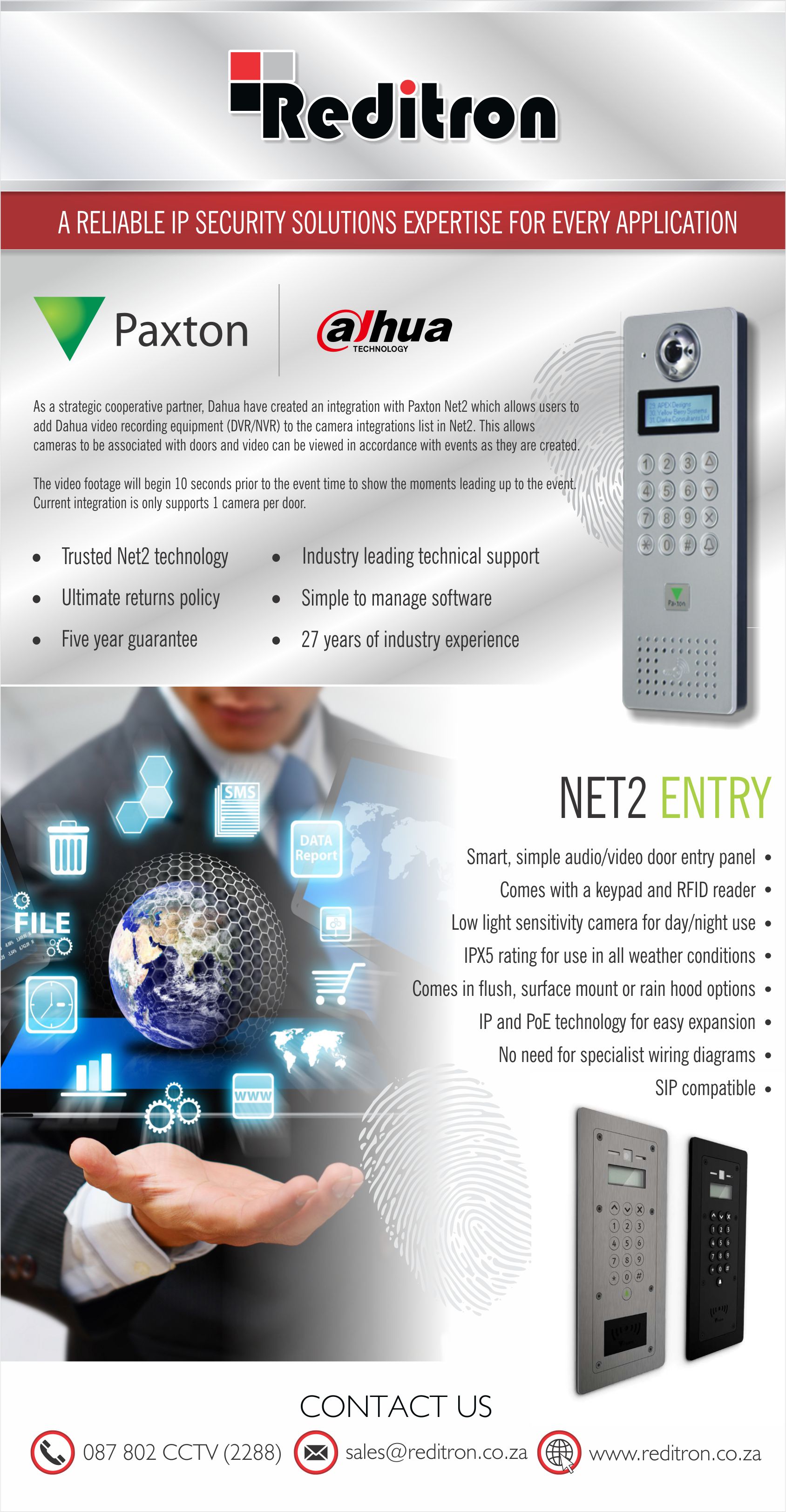 2016 Aug Dahua Paxton Integration Reditron Emailer